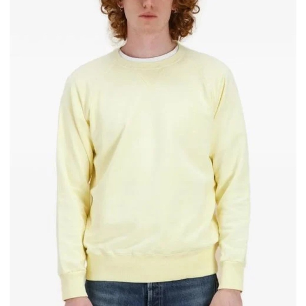 Patrick Assaraf Crewneck Sweater Men’s Size Medium Yellow Pima Cotton